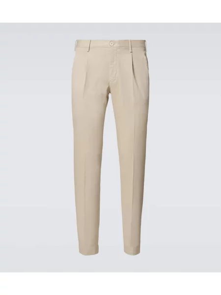 Zožene nagubane hlače Incotex bež