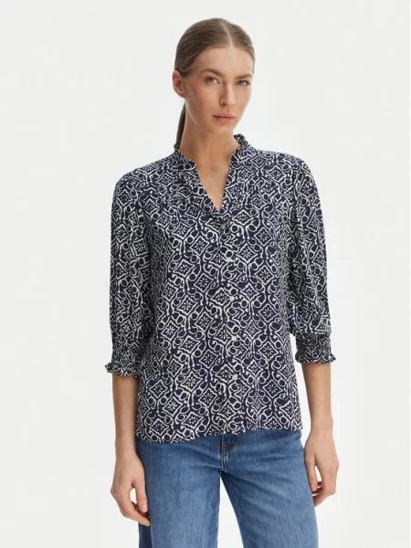 ONLY Bluză ONLRAYA albastru noapte alb