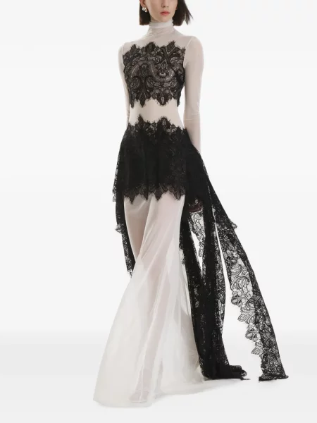 Rochie maxi 2310 Studio din dantelă alb