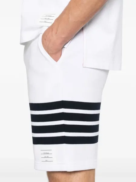 Prugaste kratke hlače Thom Browne bijela