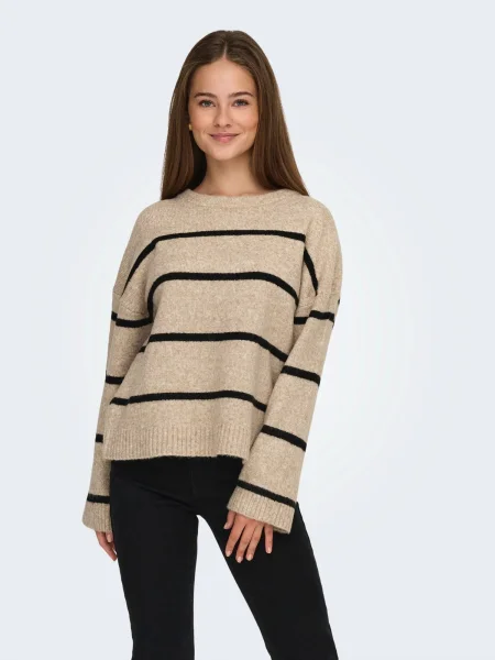 ONLY Pulover ONLOXFORD bej amestecat negru