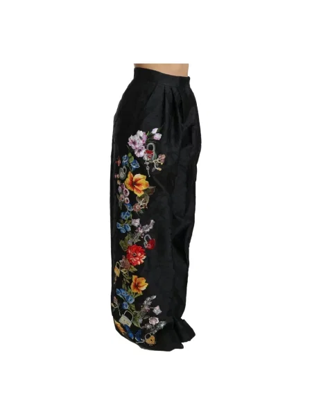 Haftowane spodnie Dolce And Gabbana czarne