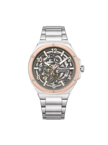 Kenneth Cole Analogové hodinky Automatic watch Automatic Steel Round tmavě šedá