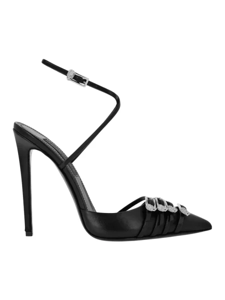 Czółenka Philipp Plein z otwartą piętą czarna
