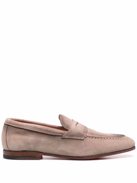 Pantofi loafer Santoni din piele de căprioară