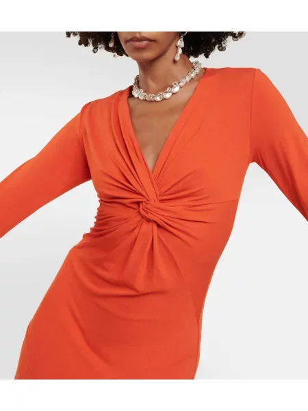 Rochie midi Marant Etoile din jerseu până la genunchi de costum portocaliu
