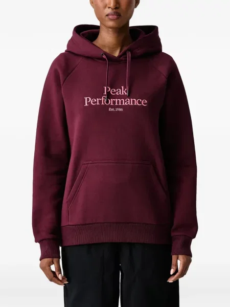 Hanorac cu glugă Peak Performance cu broderie cu cordon roșu
