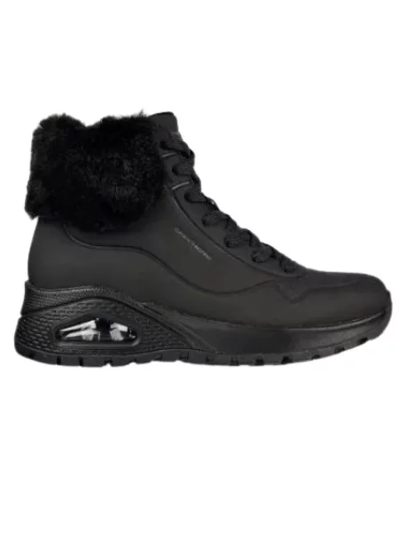 Botki Skechers skórzane czarne