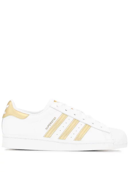 Sneakerși Adidas Superstar cu șireturi din dantelă alb