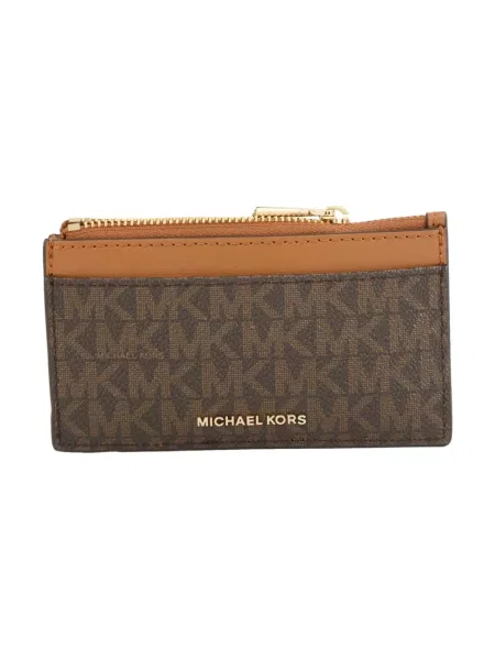 Portfel Michael Michael Kors z logo brązowy