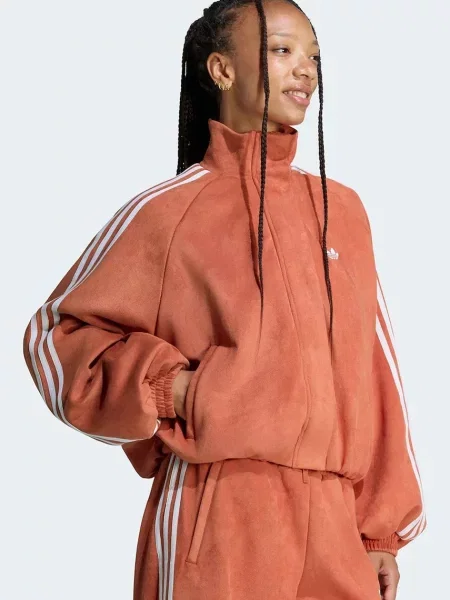 Adidas Originals dukserica na zakopčavanje za žene Adilenium Season 6 Faux Suede narančasta