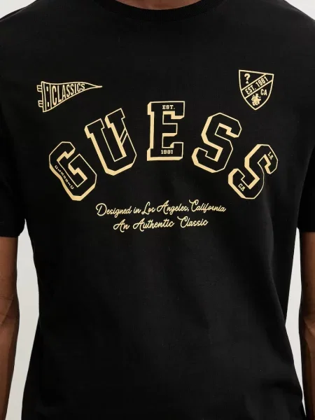 Однотонная футболка Guess Jeans черная
