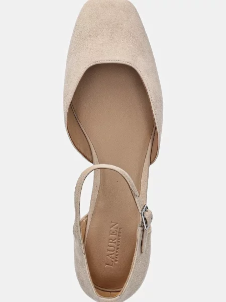 Замшевые балетки Lauren Ralph Lauren бежевые