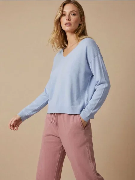 Вільний светр з віскозою синій