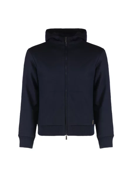 Bluza z kapturem Moorer wełniana z kapturem niebieska
