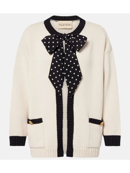 Cardigan Valentino cu funde alb