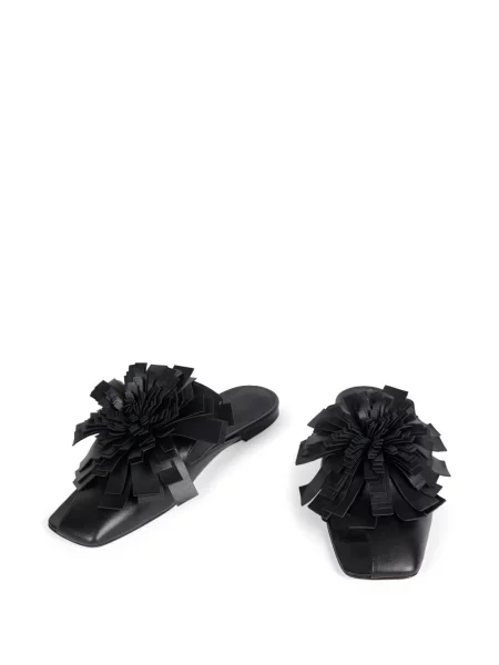 Papuci tip mules A.w.a.k.e. Mode cu pompoane negru
