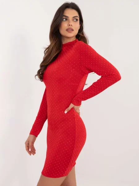 Obleka koktejl obleka Fashionhunters rdeča