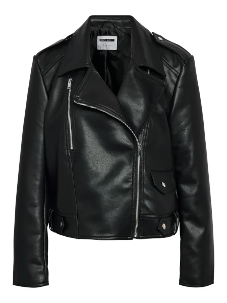 Noisy May Geacă din imitație de piele Rocket negru