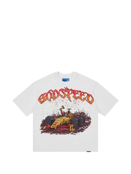 Tricou Godspeed cu imagine alb