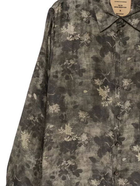 Lung cămașă Uma Wang cu model floral cu imagine verde