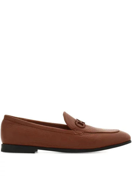 Pantofi loafer Ferragamo cu cataramă maro
