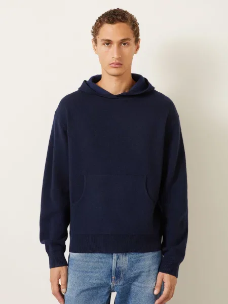 Acne Studios Pletená Mikina S Kapucí S Kašmírem tmavě modrá