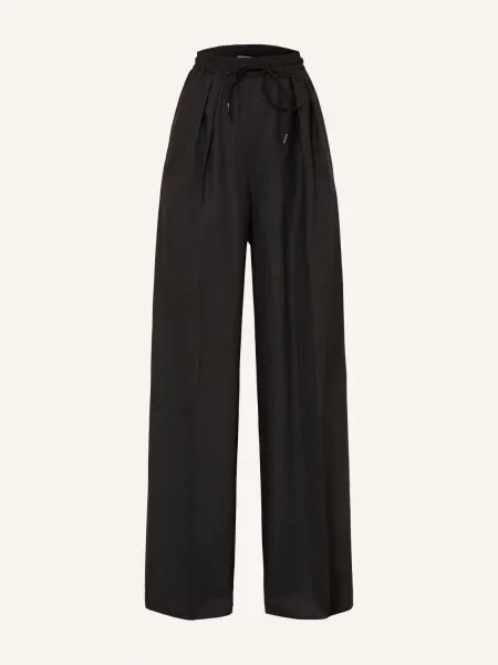 Max Mara Flanelové Marlene Kalhoty Vetrino tmavě šedá