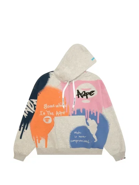 Mikina s kapucí Aape By *a Bathing Ape® s potiskem šedá
