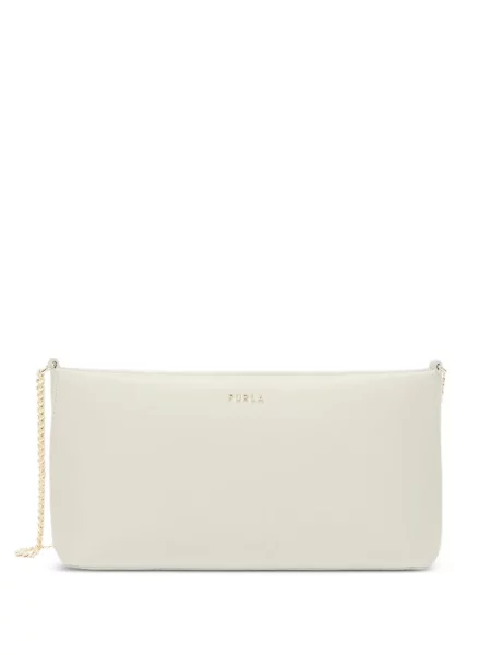 Kožna klasična crossbody torbica Furla s autogramom