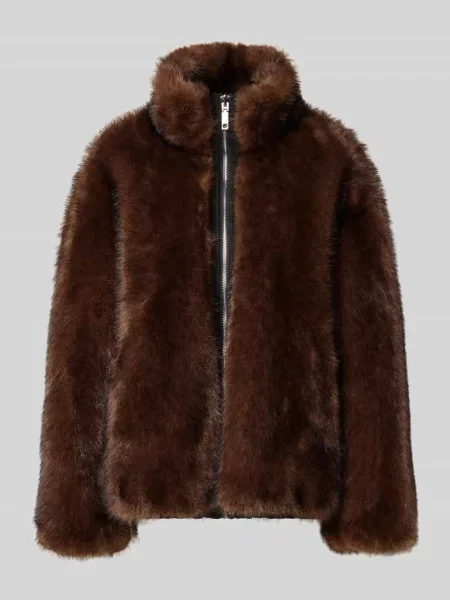 Kurtka ze sztucznego futra o kroju regular fit z bocznymi wpuszczanymi model ‘AZOTO’ Max&co.