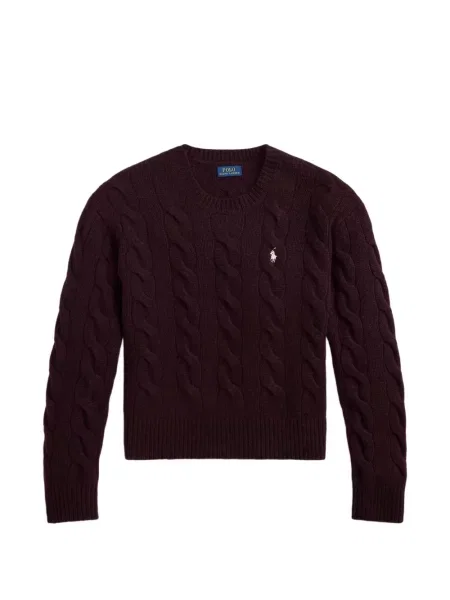 Scurt șapcă Polo Ralph Lauren cu broderie din jerseu maro