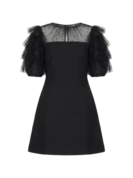 Rochie midi Valentino Garavani cu volane negru
