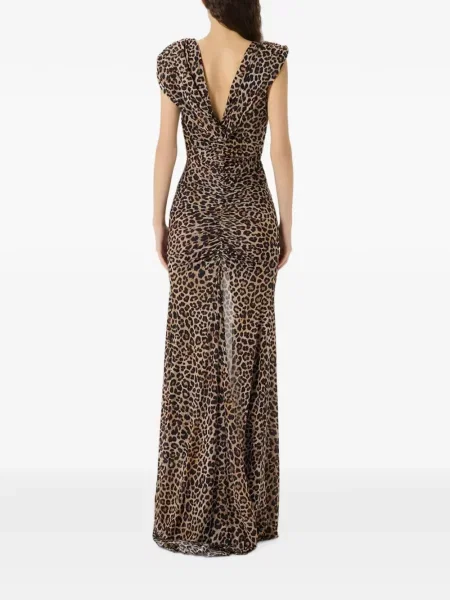 Rochie maxi Blumarine cu imagine cu model leopard maro