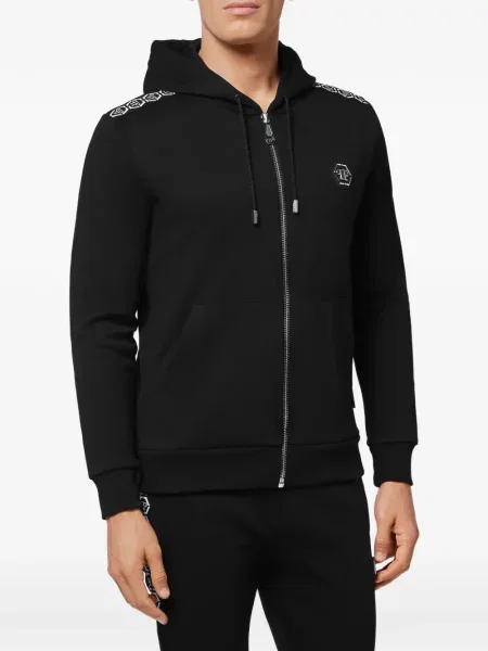 Hanorac cu glugă Philipp Plein cu imagine negru