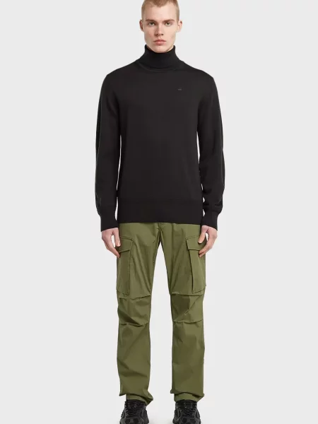 Вовняна водолазка G-star Raw чорна