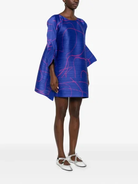 Rochie Pleats Please Issey Miyake de costum albastru