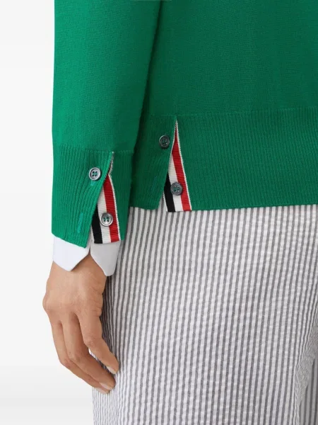 Вълнена жилетка Thom Browne зелено