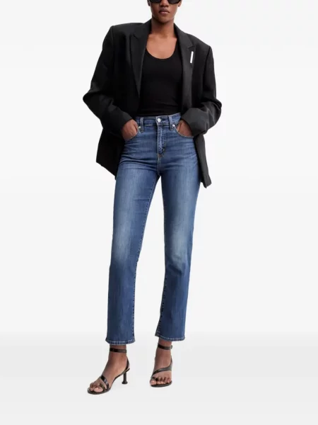 Magas derekú kordbársony széles szárú farmer Levi's® kék