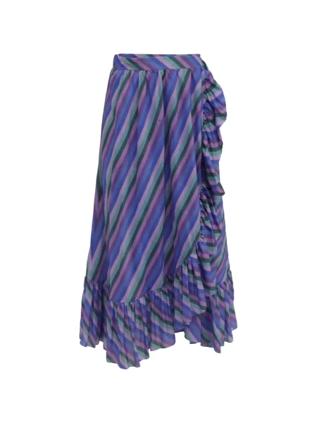 Fustă midi Zimmermann cu volane până la genunchi plic albastru