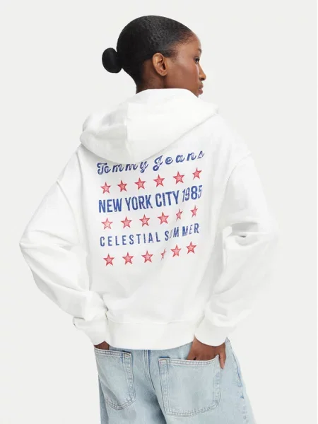 Mikina Tommy Jeans bílá
