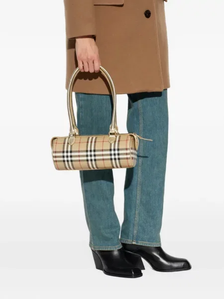 Kožna torbica Burberry karirana