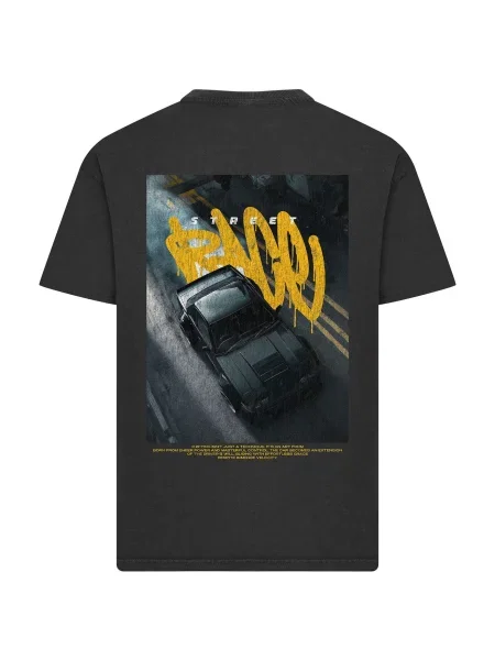 Mister Tee Tričko Street Race žltá / sivá čierna