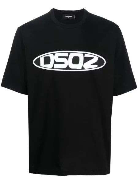 Tricou Dsquared2 cu imagine scurt negru
