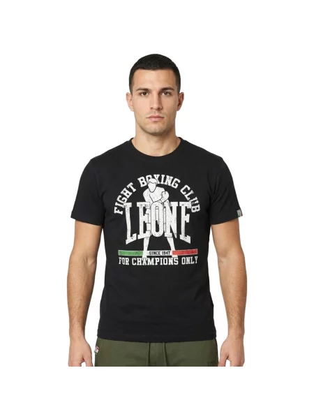 Krátky tričko Leone 1947 s krátkymi rukávmi čierna