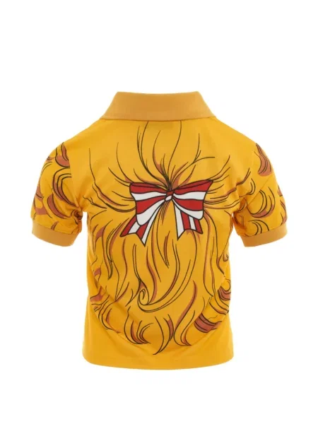 Tricou polo Pushbutton cu imagine galben
