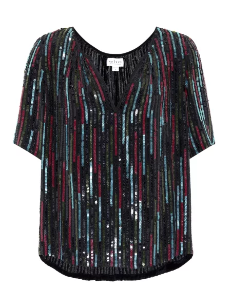 Top Velvet de catifea negru