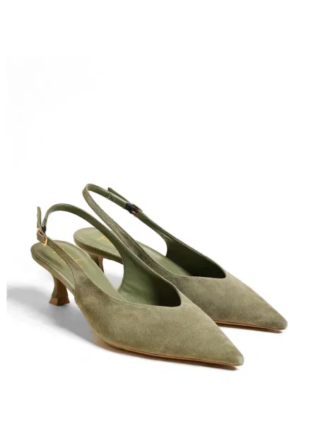 Pantofi cu toc Poche Paris slingback verde