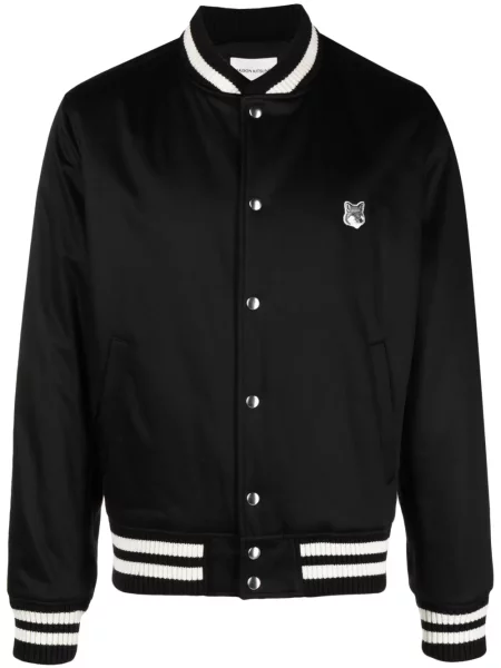 Geacă bomber Maison Kitsune din satin negru