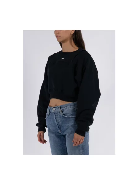 Bluza Off-white o skróconej długości z logo biała